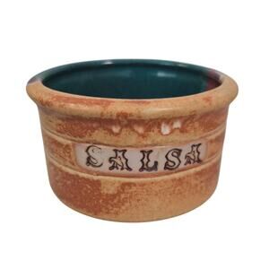 Vintage Mexican Terracotta Ceramic Salsa Bowl Pepper Handles Folk Art Pottery